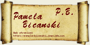 Pamela Bičanski vizit kartica